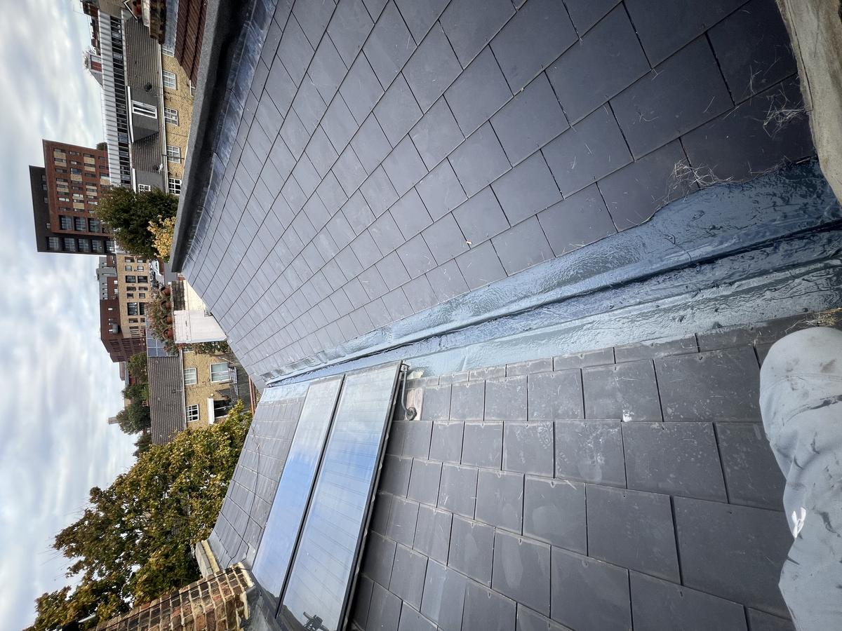 Slate roof valley repair
