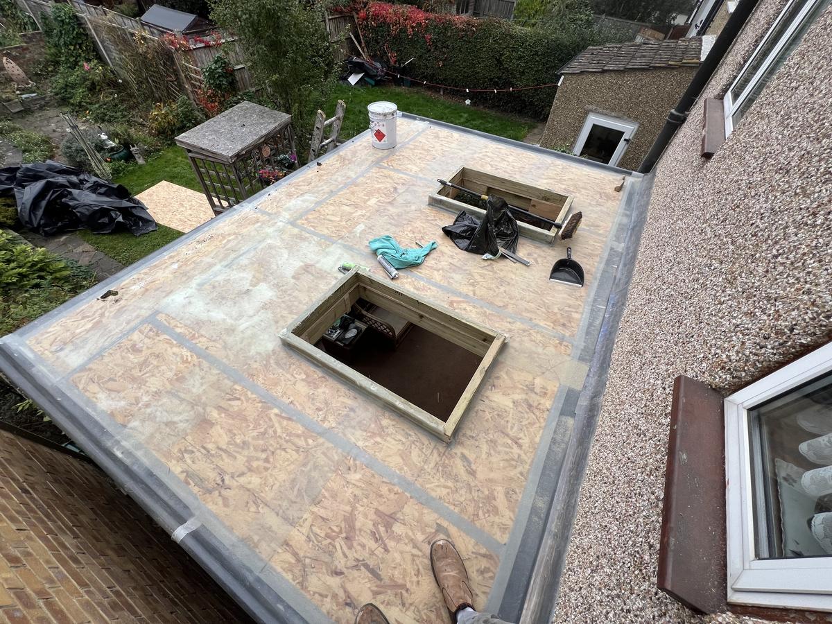 GRP flat roof deck prep