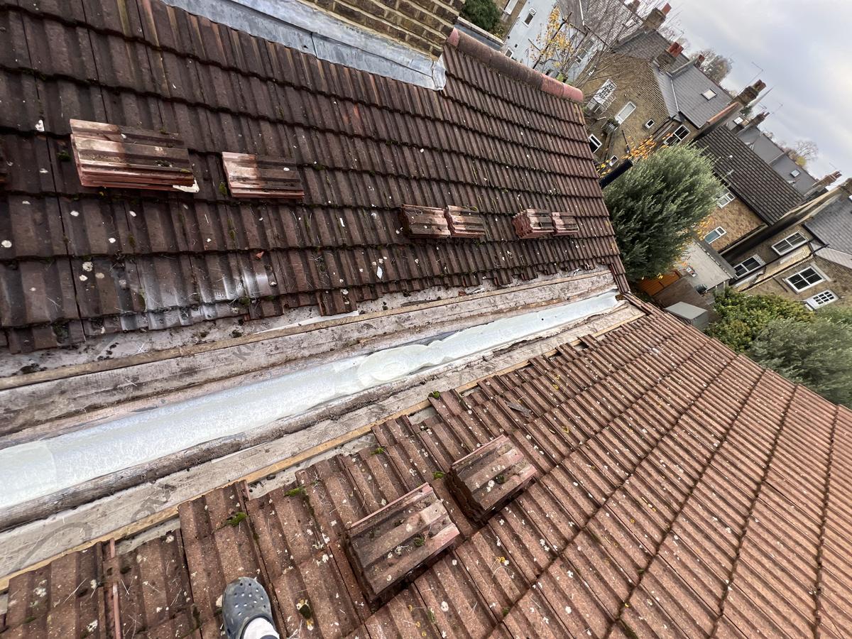 Damaged tiles